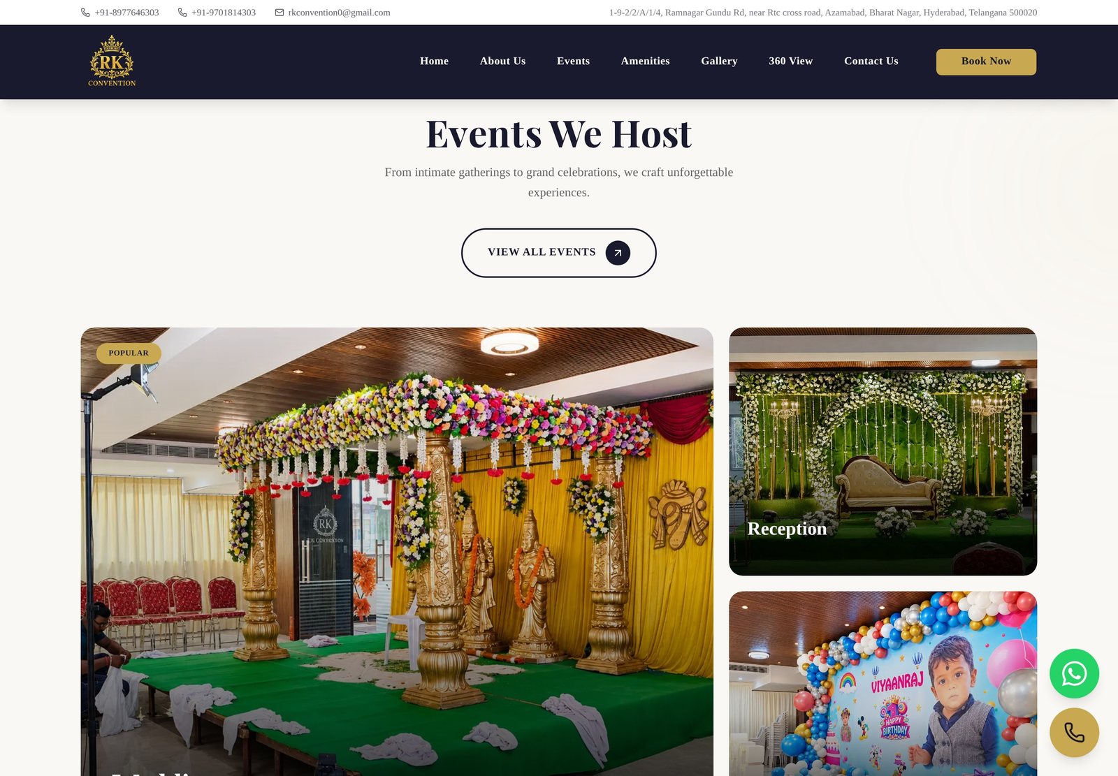 Events We Host section on the RK Convention website