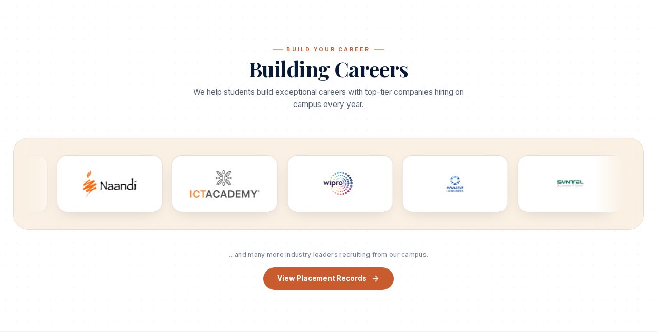 Top recruiters hiring from the Vagdevi campus on the live website