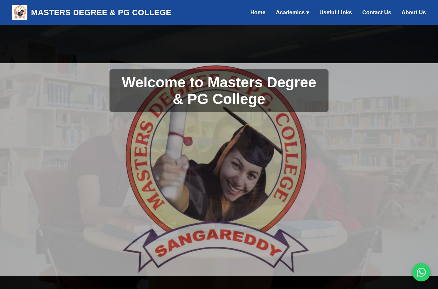 The previous Masters Degree & PG College website