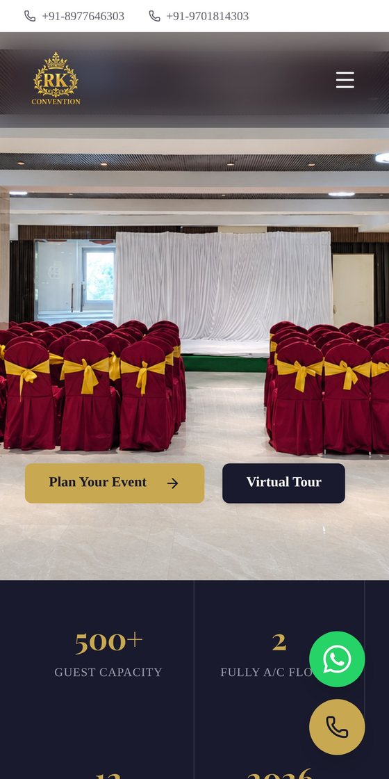 The RK Convention website on a mobile phone