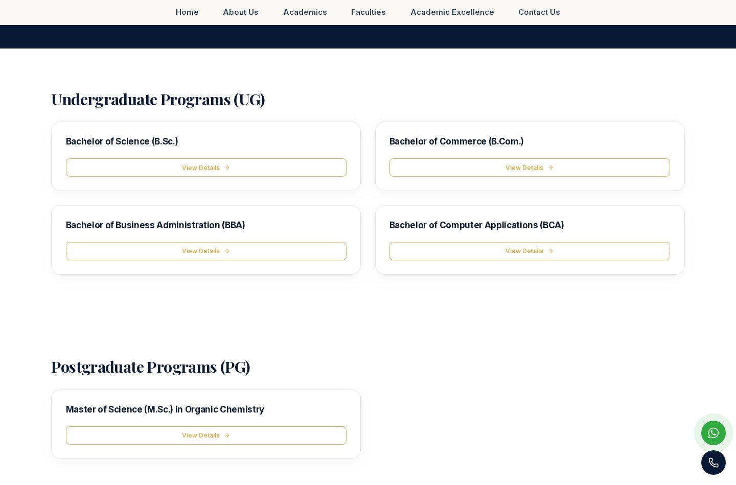 The new Masters Degree & PG College website — programmes and academics