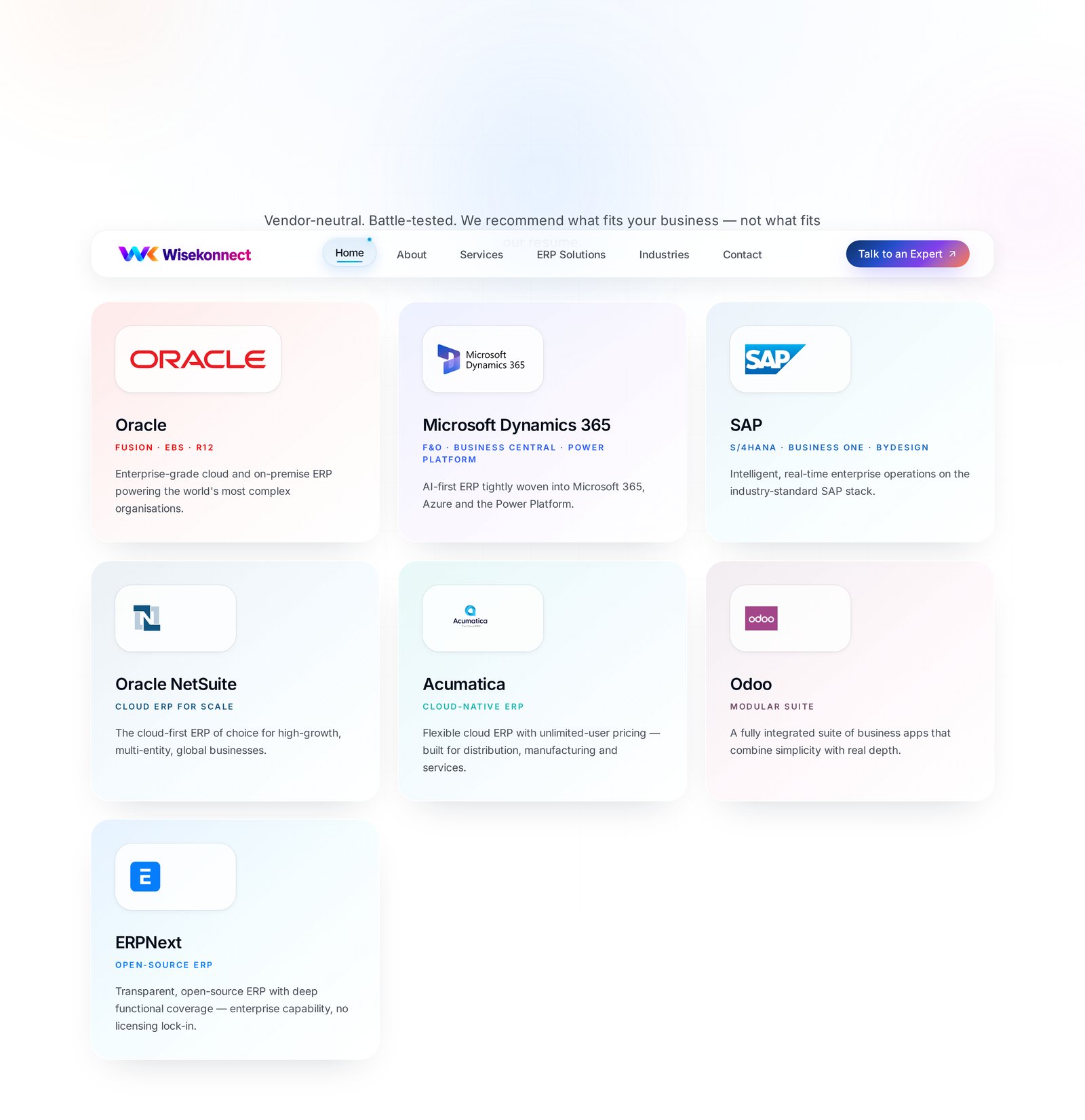 Clear Brand Presentation — live Wisekonnect website