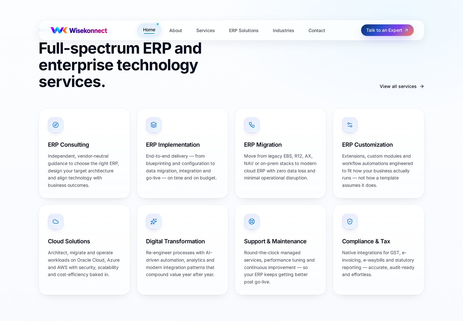 Structured User Experience — live Wisekonnect website